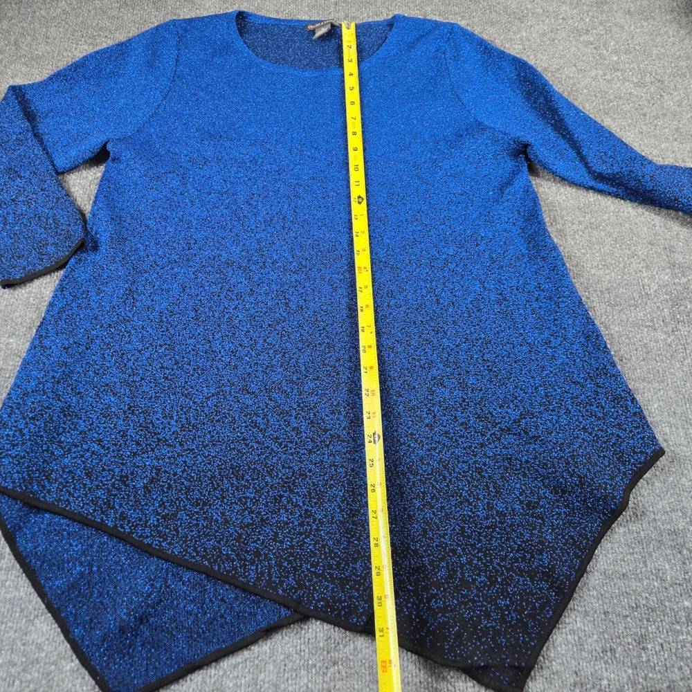 Chelsea & Theodore Tunic Sweater Womens XL Blue Ombre Metallic Knit - Picture 9 of 9